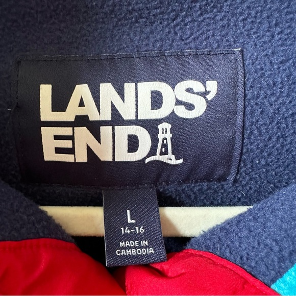 Lands End Women’s Size Large Heritage Quarter Snap Fleece Pullover Sweater Top - Picture 5 of 12